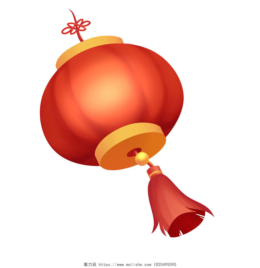 新年虎年灯笼漂浮装饰红灯笼手绘插画PNG元素卡通灯笼元素